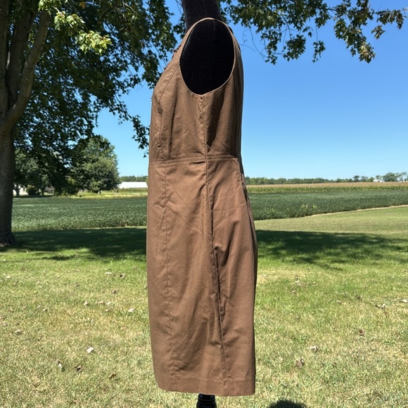 Rafaella Embellished Sleeveless Lined Brown Midi Dress Back Zip Women’s 10 - Picture 4 of 8